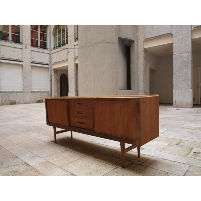 Scandinavian teak sideboard, 2 sliding doors - 1960s