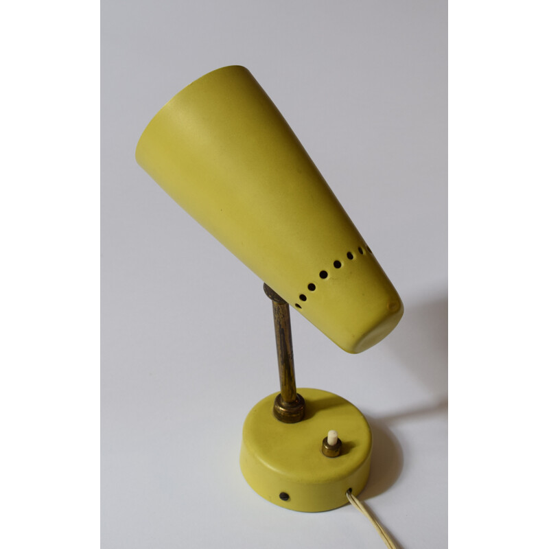 Vintage Yellow "G14" Wall lamp by Pierre Guariche for Disderot - 1950s