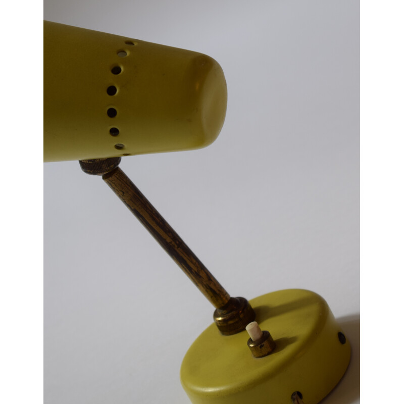 Applique "G14" vintage jaune de Pierre Guariche pour Disderot - 1950