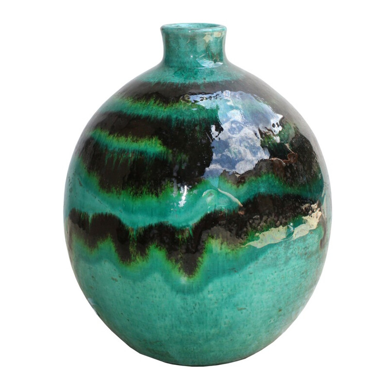 Ceramic vintage black and green by Jean Besnard - 1960