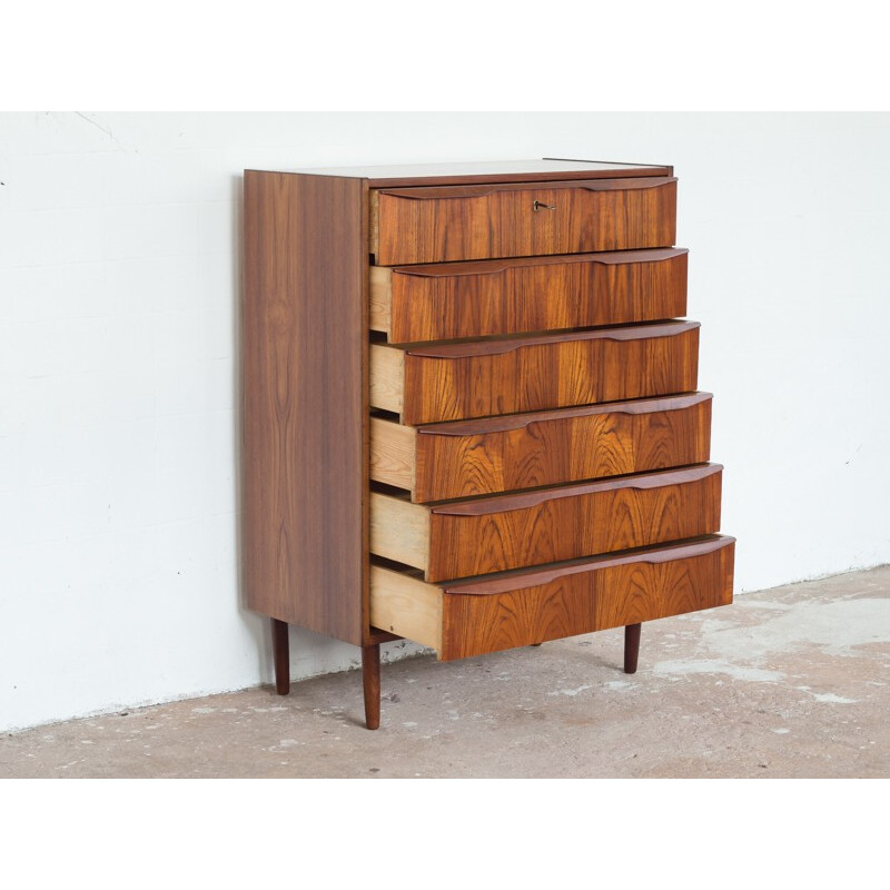 Vintage chest of drawers in teak, 6 drawers - 1960s