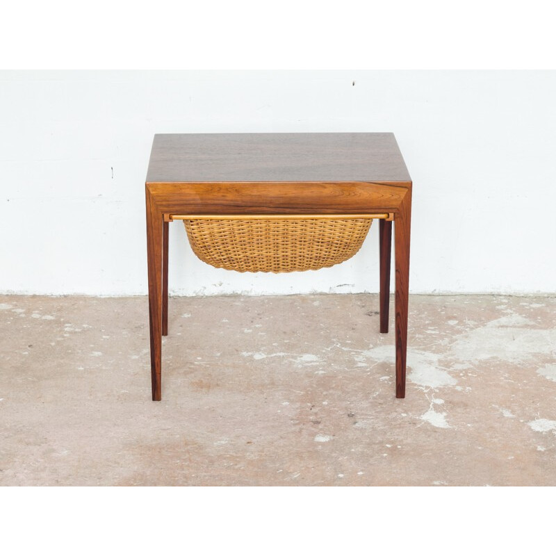 Vintage side table in rosewood by Severin Hansen for Haslev - 1960s