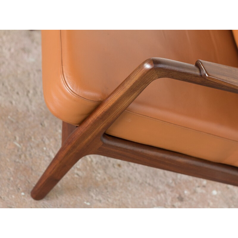 Vintage easy chair in teak and leather by Brockmann Petersen for Randers - 1950s