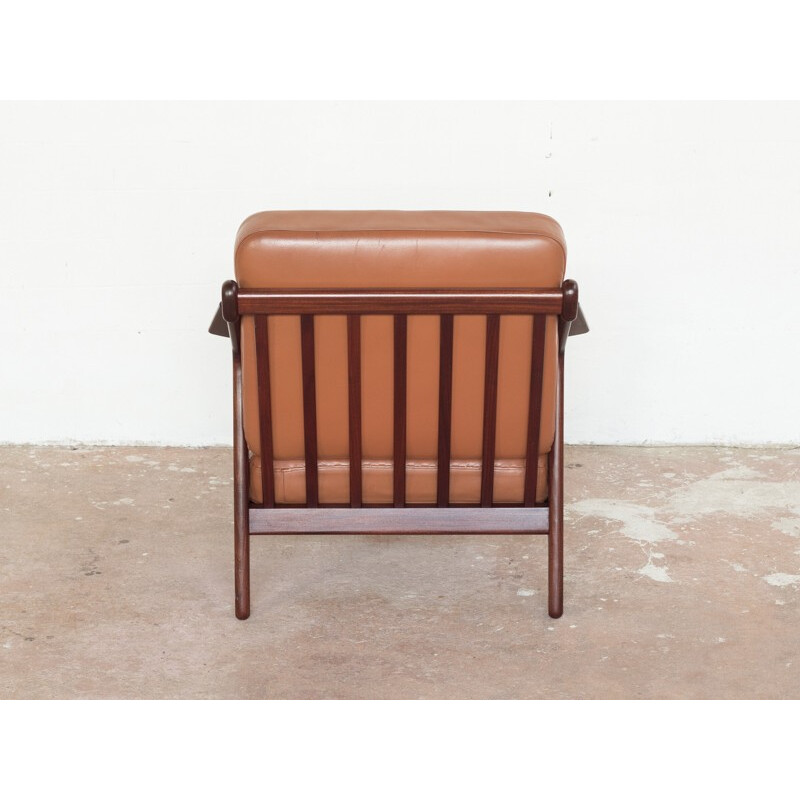 Vintage easy chair in teak and leather by Brockmann Petersen for Randers - 1950s