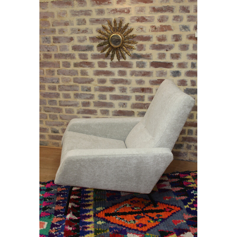 Vintage grey armchair by Pierre Guariche - 1950s