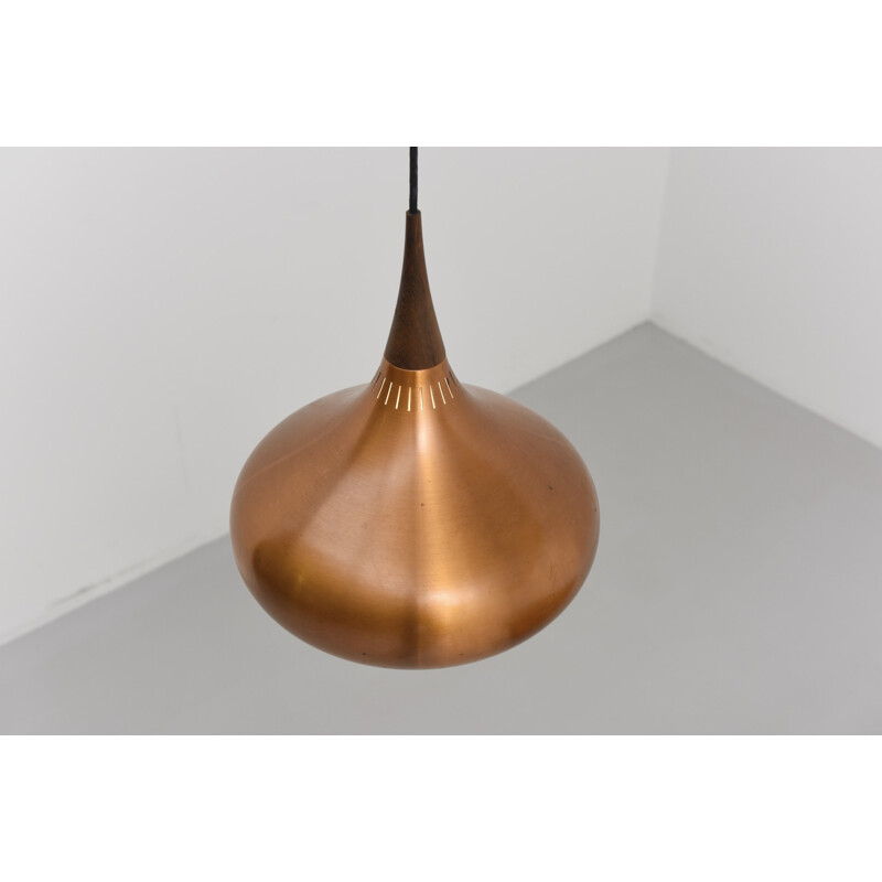 Vintage red copper suspension by Jo Hammerborg for Fog & Morup - 1960s