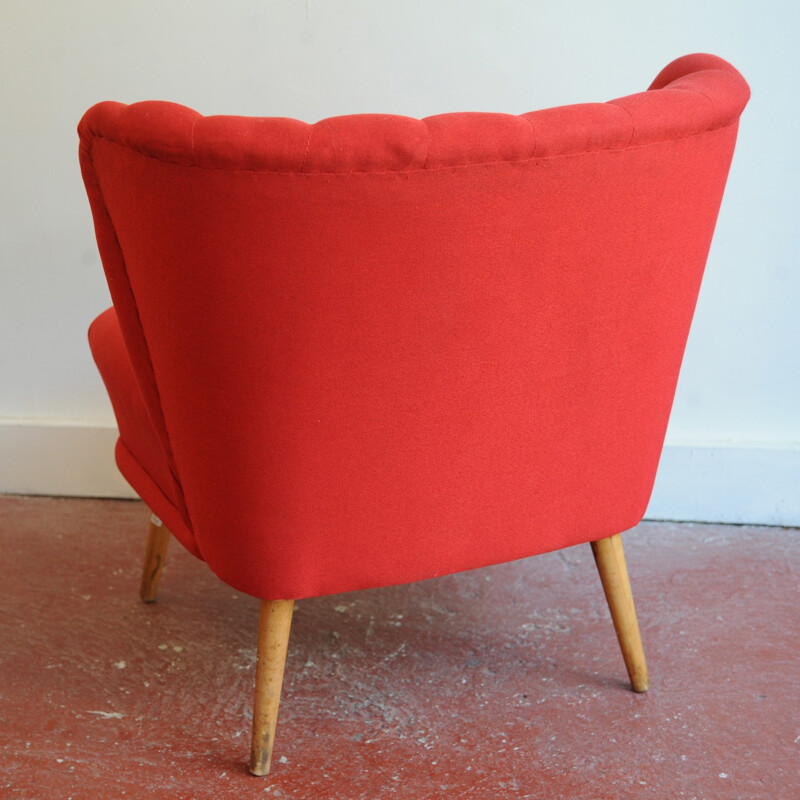 Fauteuil cocktail vintage Coquillage - 1960