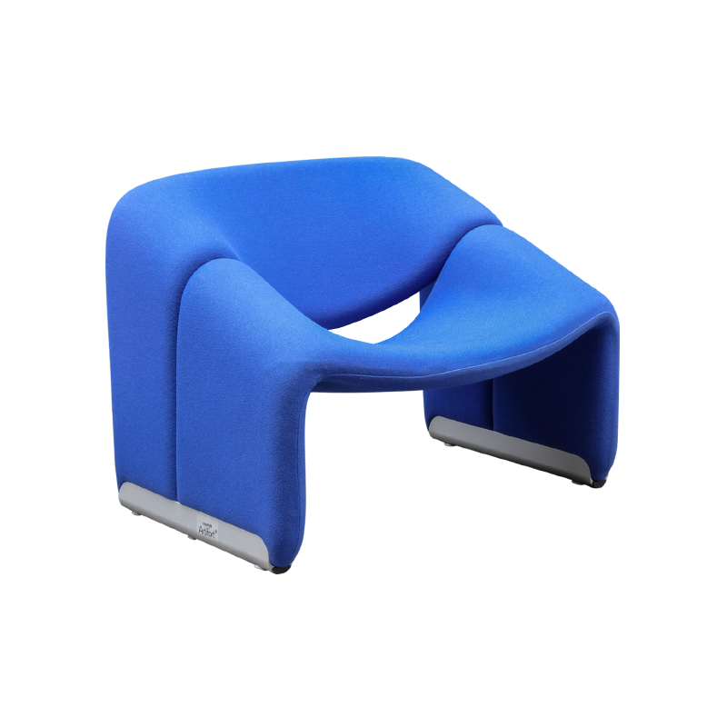 Vintage blue groovy armchair, Pierre Paulin - 1970s