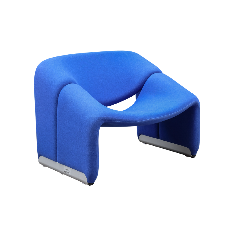 Vintage blue groovy armchair, Pierre Paulin - 1970s