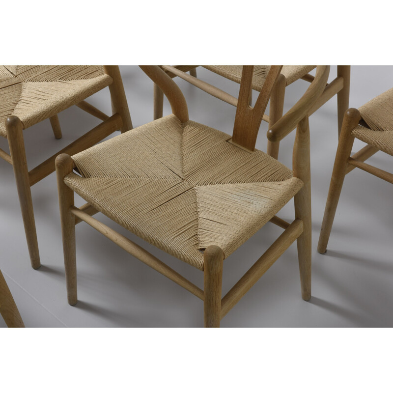 Set of 10 Wishbone CH-24 dining chairs  by Hans J. Wegner for Carl Hansen - 1950