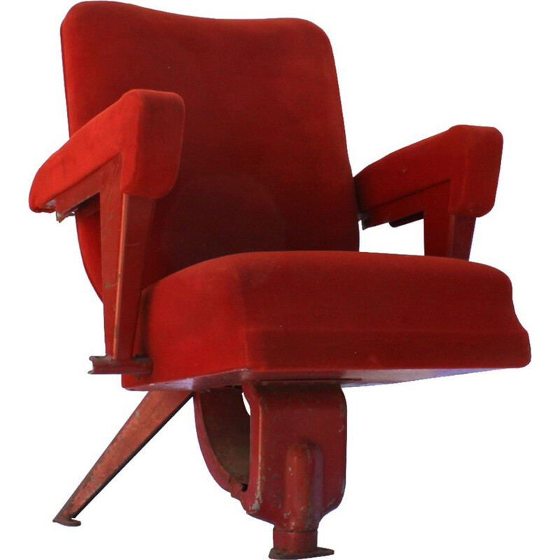 Fauteuil de théâtre vintage rouge - 1940