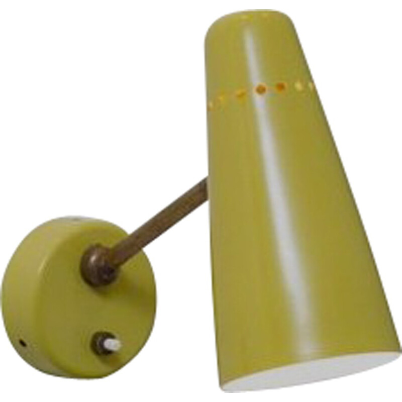 Vintage Yellow "G14" Wall lamp by Pierre Guariche for Disderot - 1950s