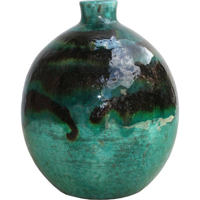 Ceramic vintage black and green by Jean Besnard - 1960