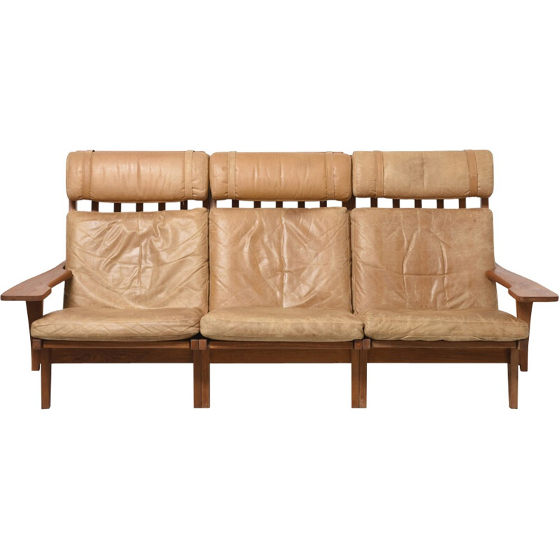 Vintage 3 seater sofa GE-375 by Hans J. Wegner - 1950s