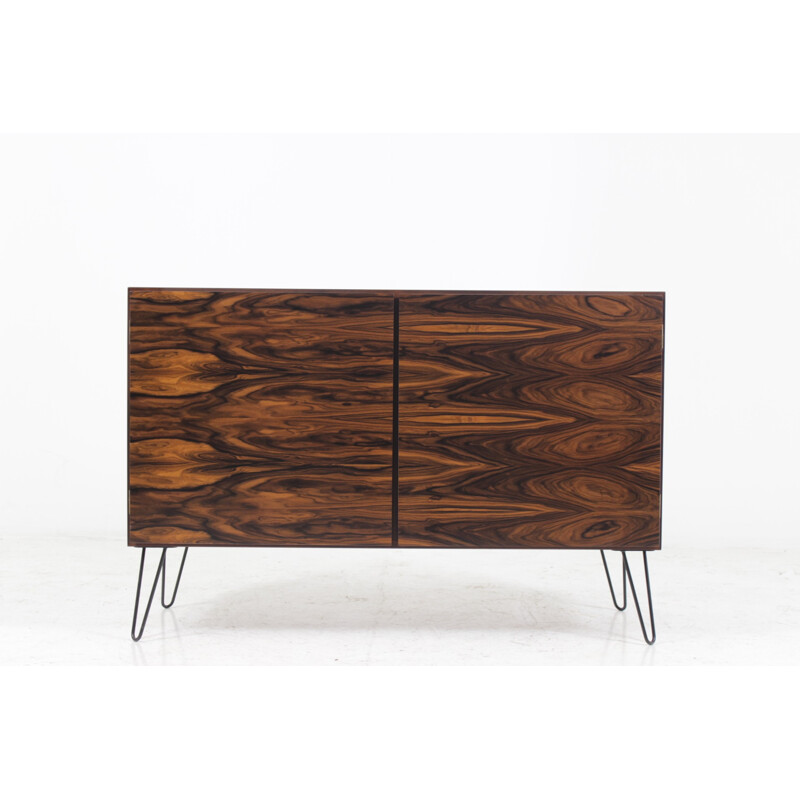 Pair of upcycled rosewood sideboards on spindle legs - 1950s