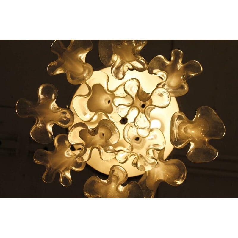 Flower Chandelier by Venini Murano, Italy - 1970s. 