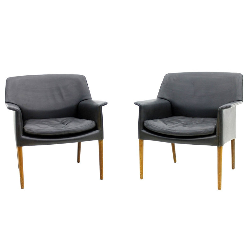 Paire de fauteuils vintage d'Ejnar Larsen & Aksel Bender Madsen - 1960