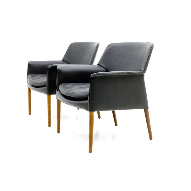 Paire de fauteuils vintage d'Ejnar Larsen & Aksel Bender Madsen - 1960