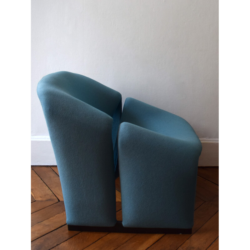 "Groovy" F580 Blue armchair by Pierre Paulin for Artifort - 1960s