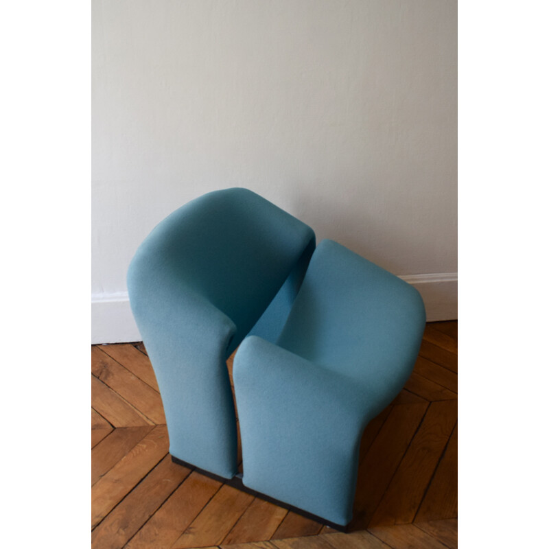 "Groovy" F580 Blue armchair by Pierre Paulin for Artifort - 1960s