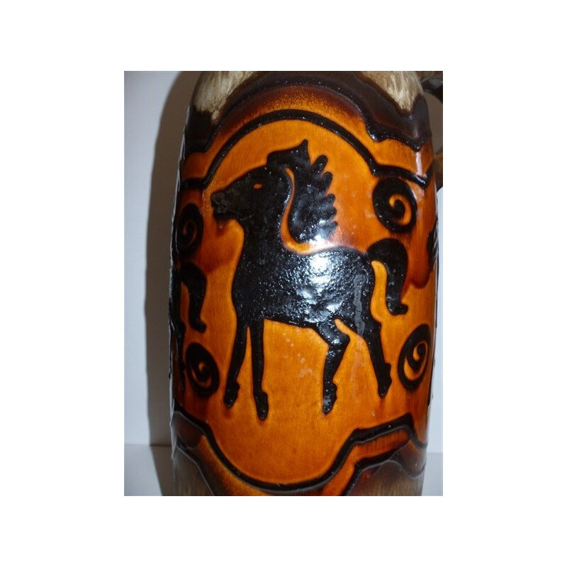 Vintage cerâmico Vaso de Lava Gorda da W. Alemanha, Alemanha 1970