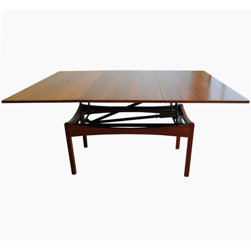 Table vintage rétractable et extensible en palissandre - 1950