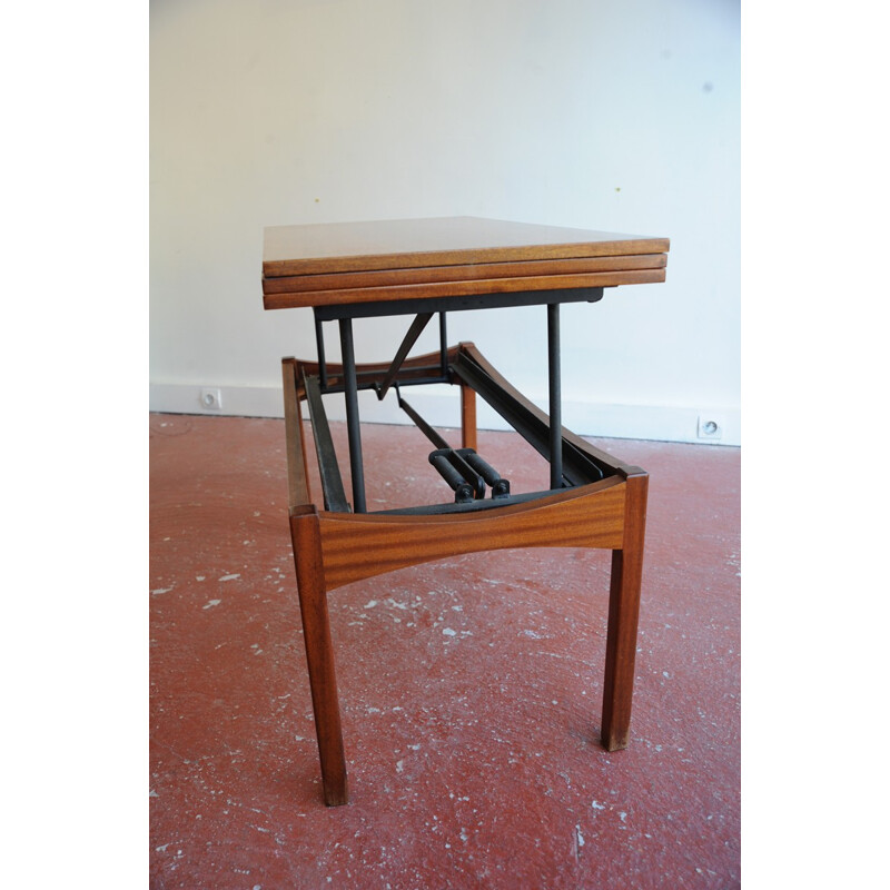 Vintage rosewood table with expansion mechanism - 1950s