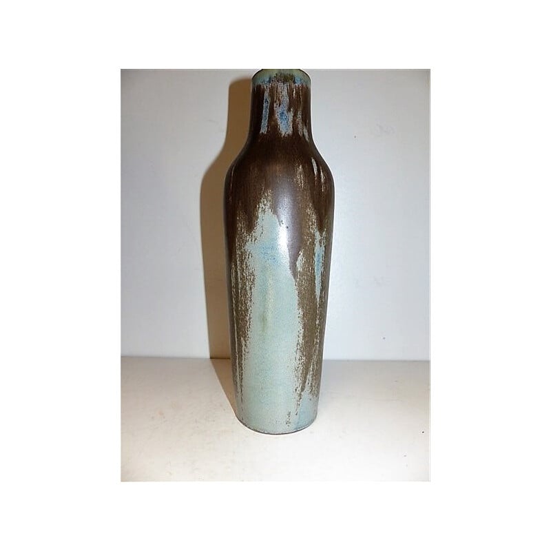 Vase vintage en grès émaillé par René Denert - 1930