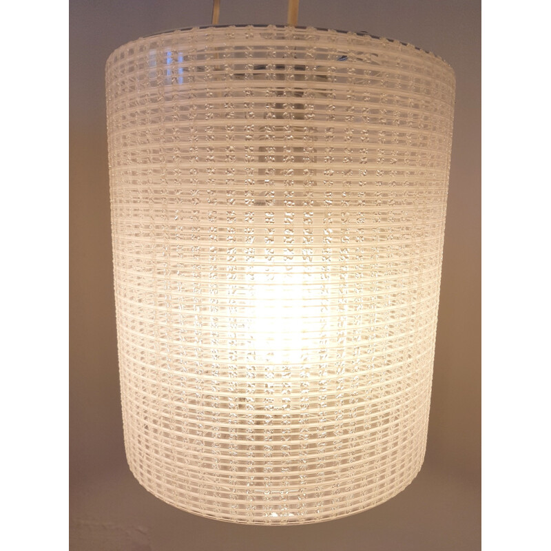 Vintage frosted glass pendant lamp B-1174 - 1960s
