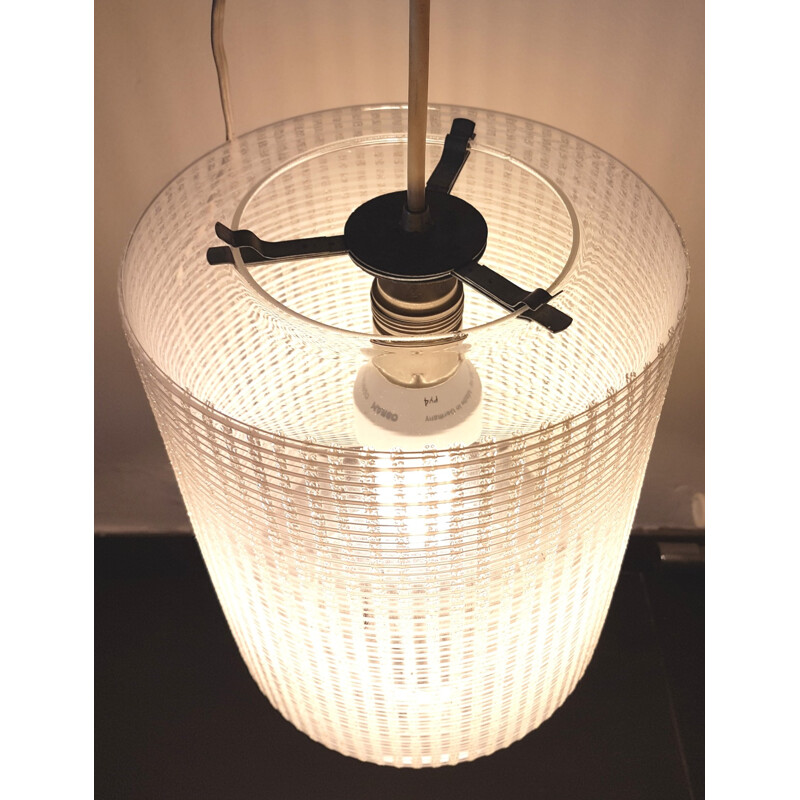 Vintage frosted glass pendant lamp B-1174 - 1960s