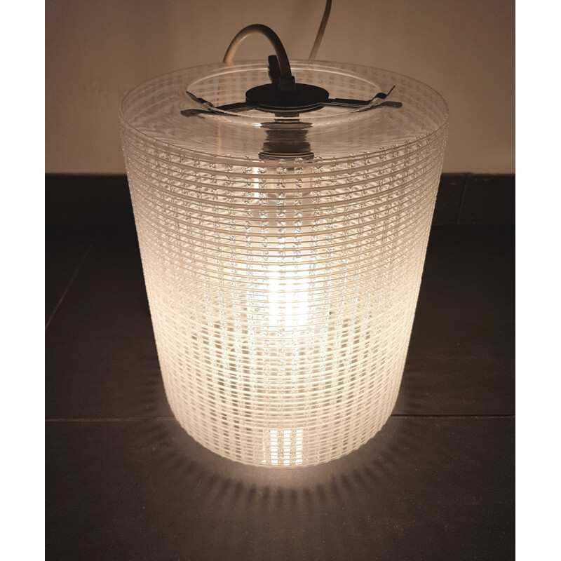 Vintage frosted glass pendant lamp B-1174 - 1960s