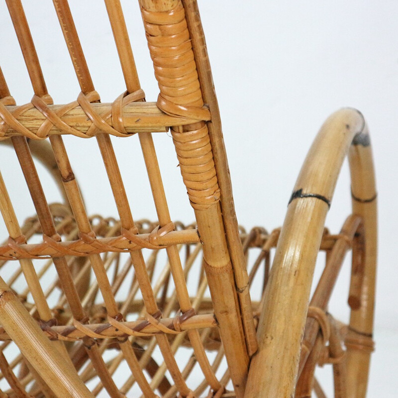 Mid-Century rattan rocking chair - 1960s