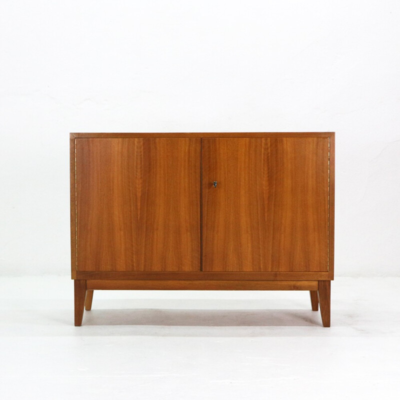 Two-door vintage walnut chest - 1960s