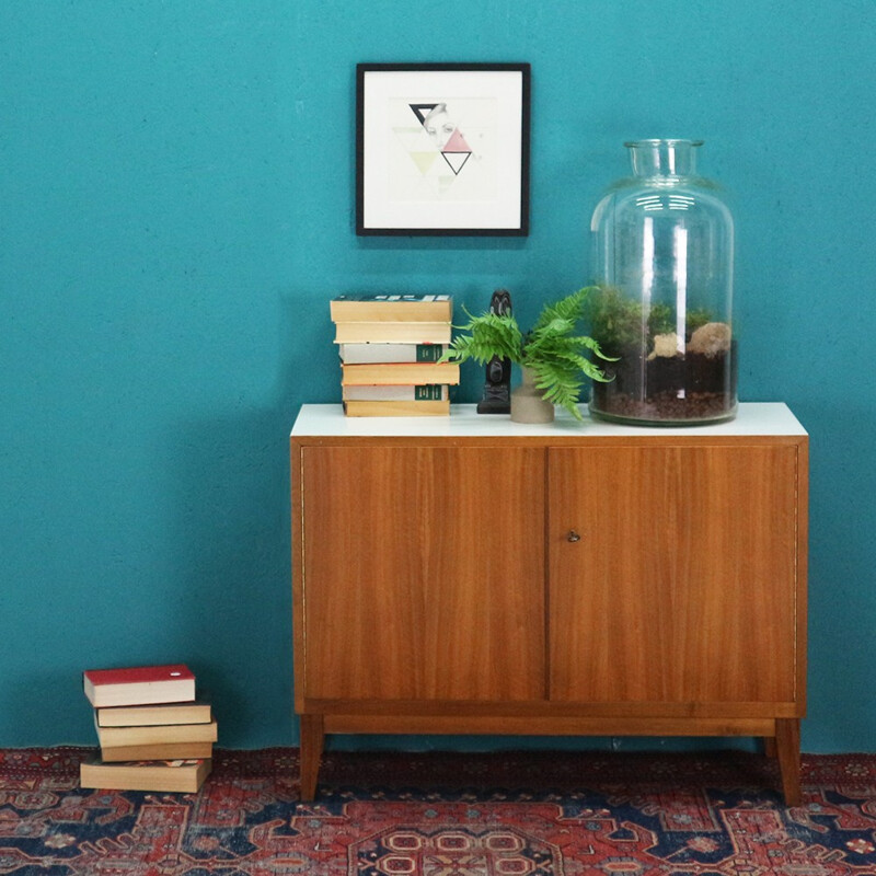 Two-door vintage walnut chest - 1960s