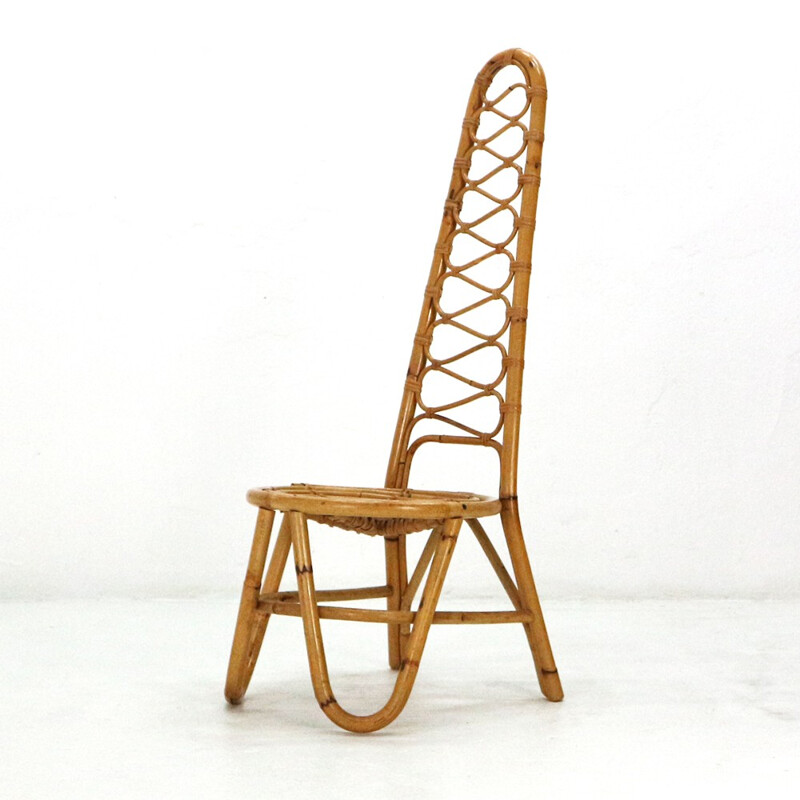 Rattan vintage side chair - 1960s