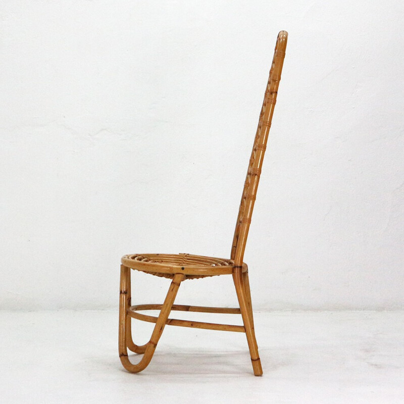 Rattan vintage side chair - 1960s