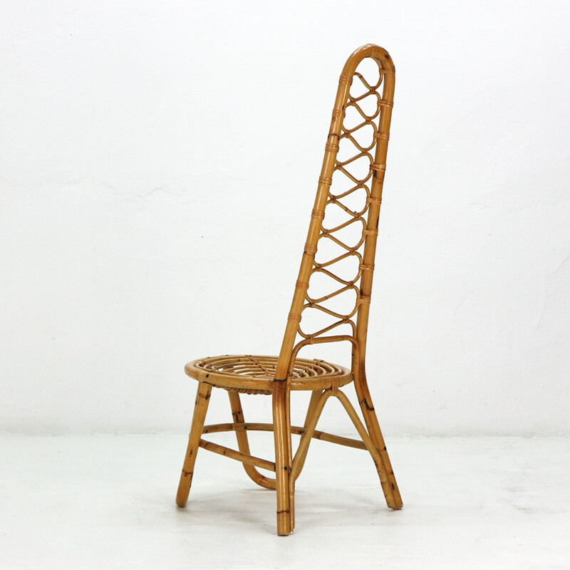 Rattan vintage side chair - 1960s