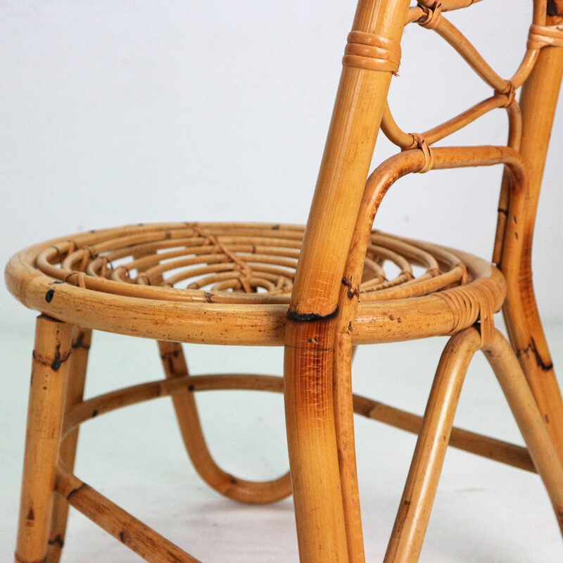 Rattan vintage side chair - 1960s