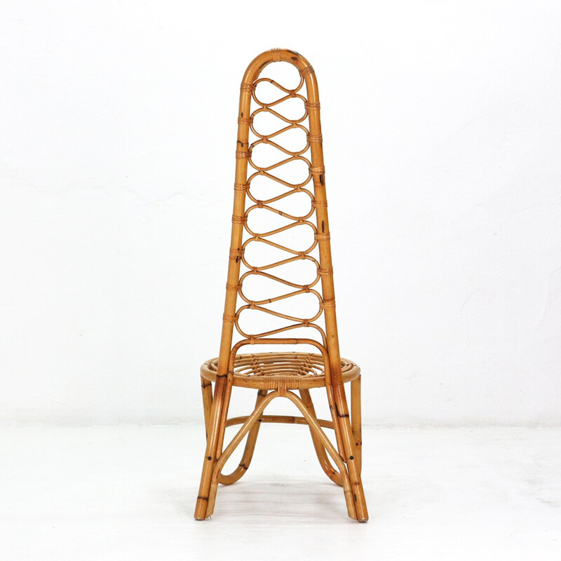 Rattan vintage side chair - 1960s