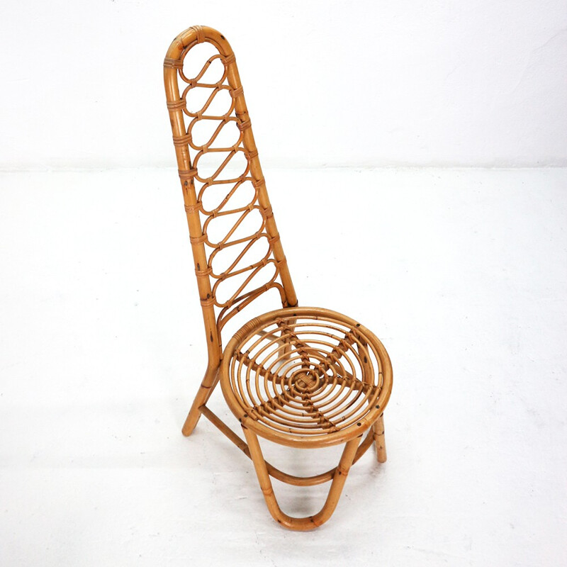 Rattan vintage side chair - 1960s