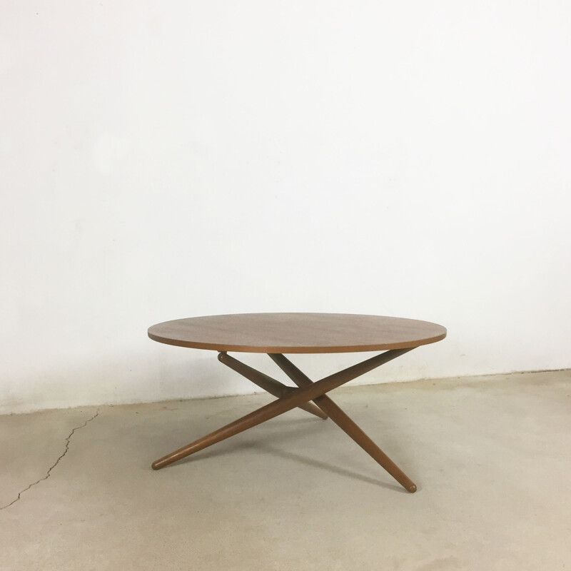 Table TEE ESS réglable en hauteur en teck par Jürg Bally pour Wohnbedarf Zürich - 1950