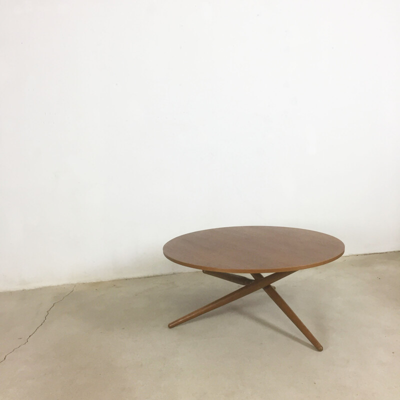 Height adjustable ESS, TEE teak Table by Jürg Bally for Wohnbedarf Zürich - 1950s