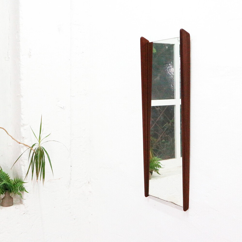 Scandinavian Style wall mirror with teak frame - 1960s