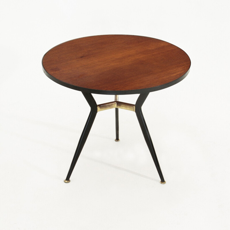 Table basse italienne avec des détails en laiton - 1960