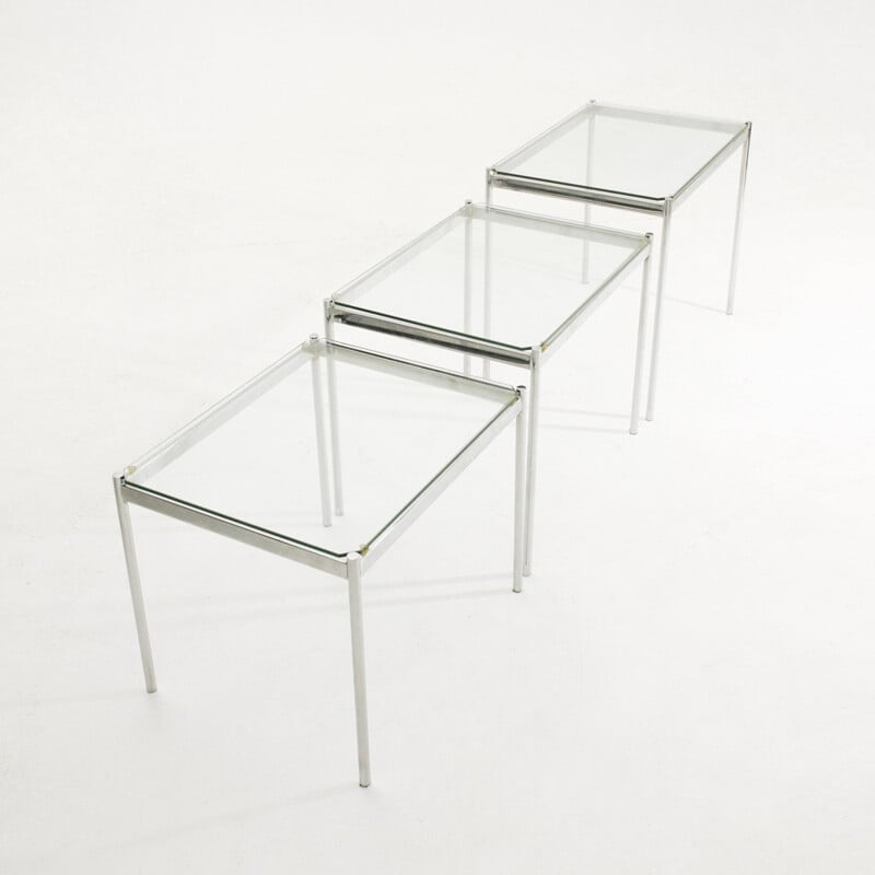 Set of 3 Italian nesting tables - 1970s