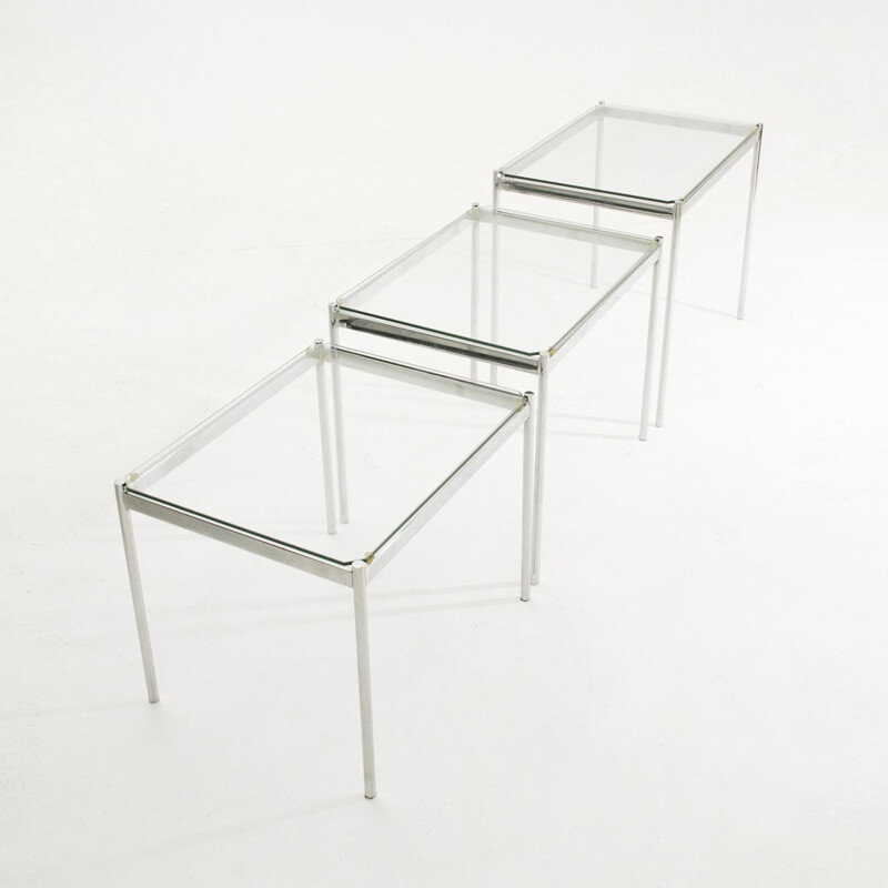 Set of 3 Italian nesting tables - 1970s