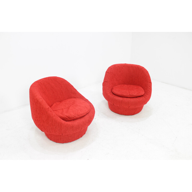 Pair of Mushrooms easy chairs, Czechoslovakia - 1970