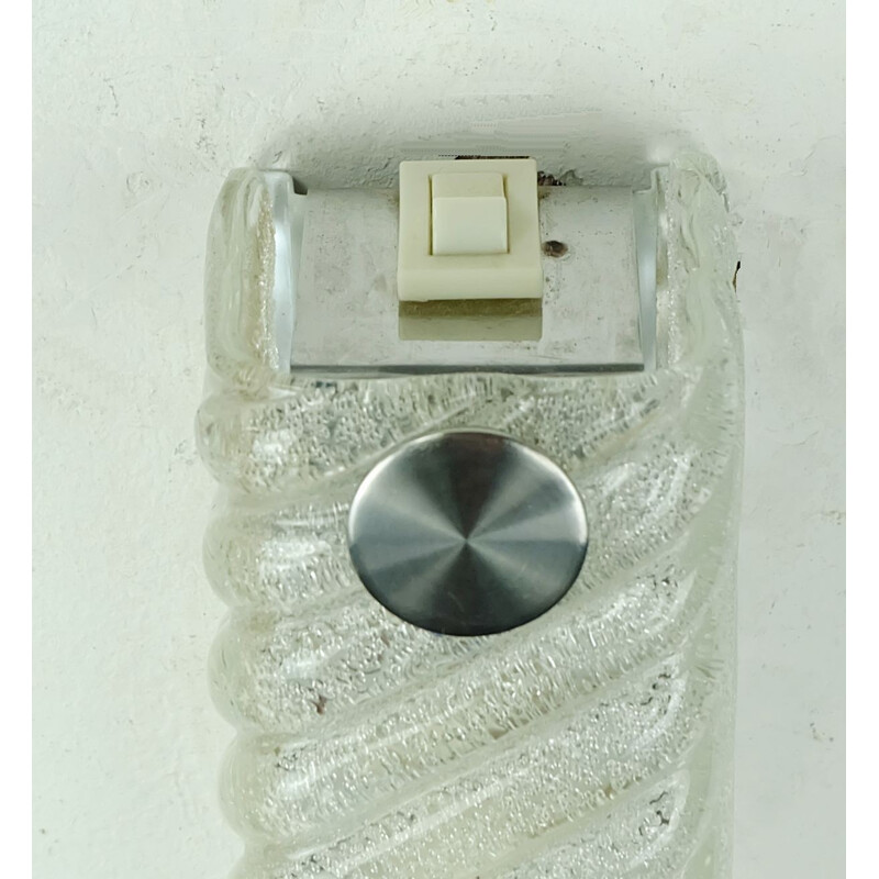 Applique Sische Leuchten en verre de glace chromé - 1970