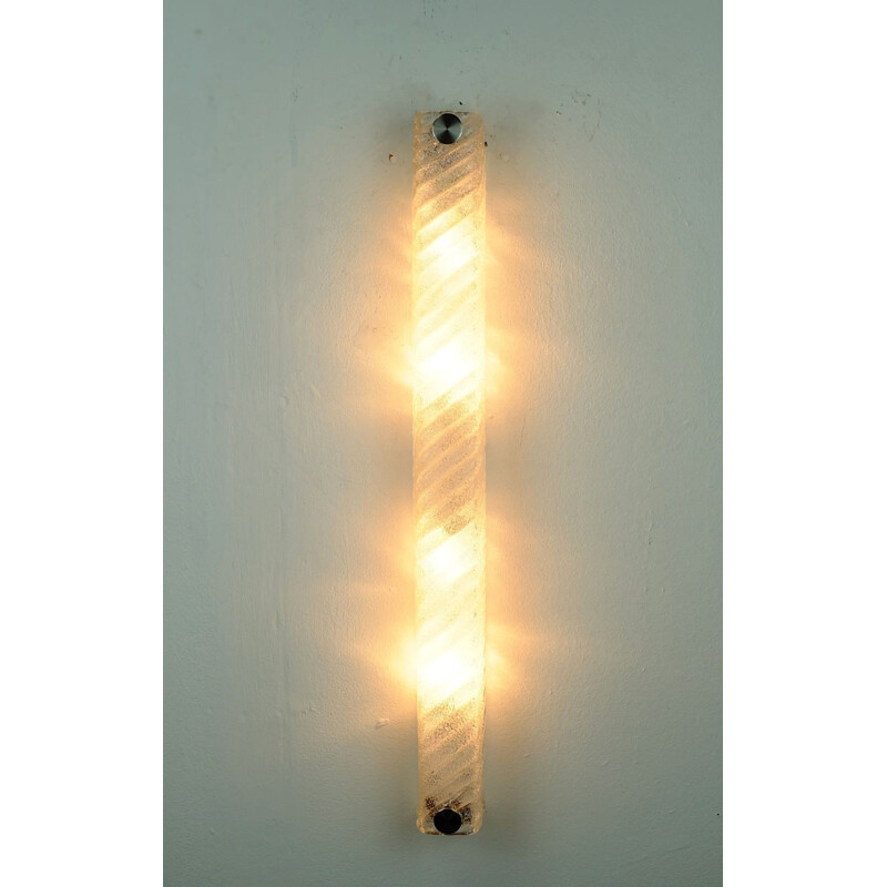 Ice glass chrome wall lamp by Sische Leuchten - 1960s 