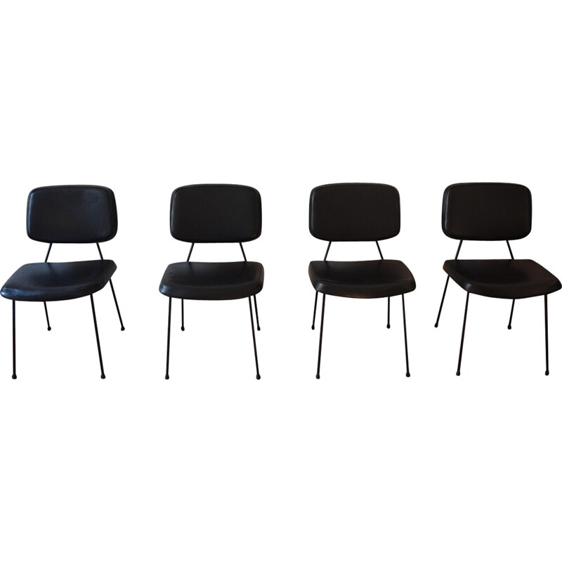 Set of 4 "CM196" chairs by Pierre Paulin for Thonet - 1950s